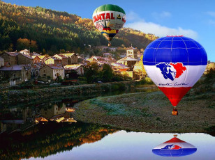 Картинка europe france clouds sky balloons авиация воздушные шары