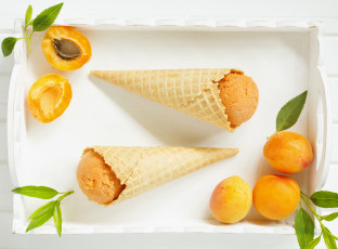 Картинка еда мороженое +десерты абрикосы