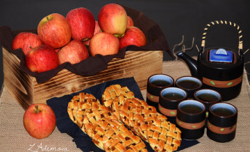 Картинка еда разное яблоки выпечка