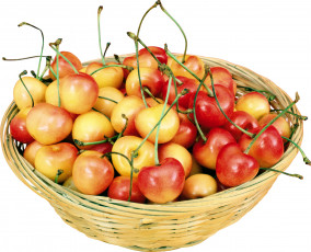 Картинка еда вишня +черешня ягоды черешня корзинка