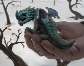 Картинка фэнтези драконы доброта peter stapleton дракончик рука арт фентези