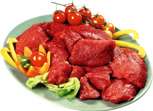 Картинка еда мясные+блюда черри перец помидоры кусочки говядина