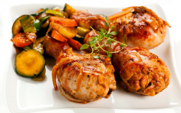 Картинка еда мясные+блюда куриные овощи ножки жареные