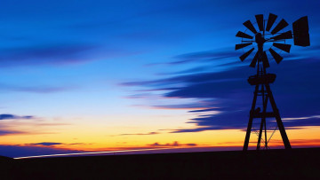Картинка разное ветрогенераторы ветряк небо закат горизонт
