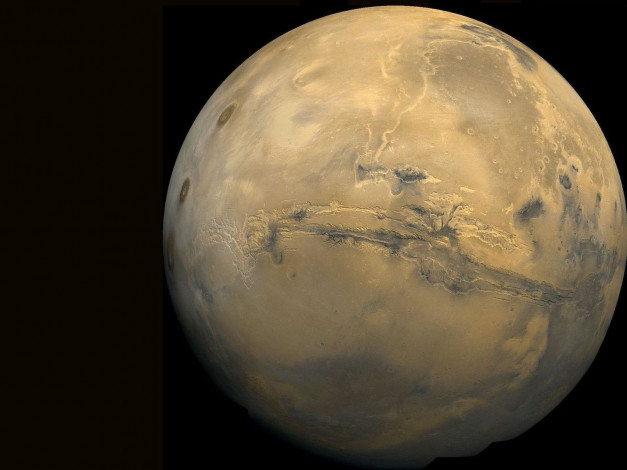 Обои картинки фото марсианский, большой, каньон, космос, марс