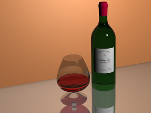 Картинка 3д графика другое бокал вино