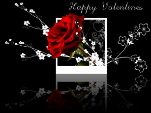 Картинка праздничные день св валентина сердечки любовь чёрный фон роза