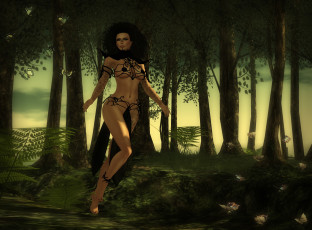 Картинка 3д графика fantasy фантазия лес девушка