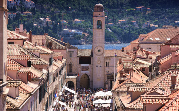 Картинка города дубровник+ хорватия башня крыши