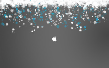 Картинка компьютеры apple логотип яблоко снежинки
