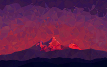 Картинка рисованные абстракция грани горы