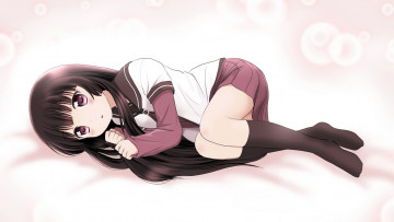 Картинка аниме yuru+yuri девушка взгляд фон