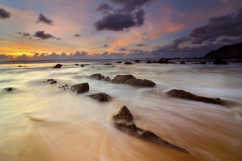 Картинка природа моря океаны закат море камни