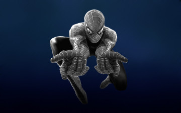 Картинка Человек паук кино фильмы the amazing spider man Человек-паук spider-man синий черно-белый
