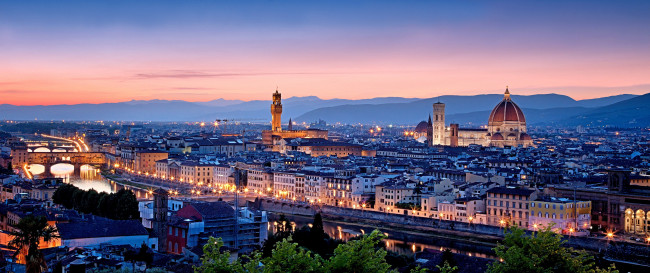 Обои картинки фото города, флоренция, италия, вечер
