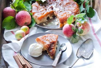 Картинка еда пироги мороженое корица яблоки
