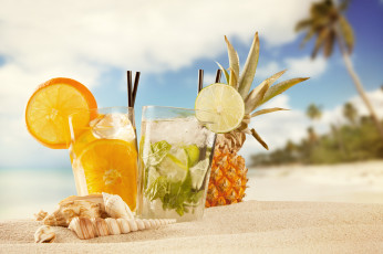 Картинка еда напитки +коктейль лето пляж морские звезды коктейль