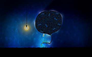 Картинка рисованное vladstudio лампа компьютер мозг человек