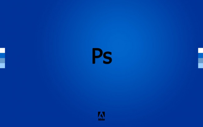 Обои картинки фото компьютеры, adobe, буквы, фотошоп, значки, синий, фон