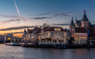 Картинка города амстердам+ нидерланды голландия амстердам