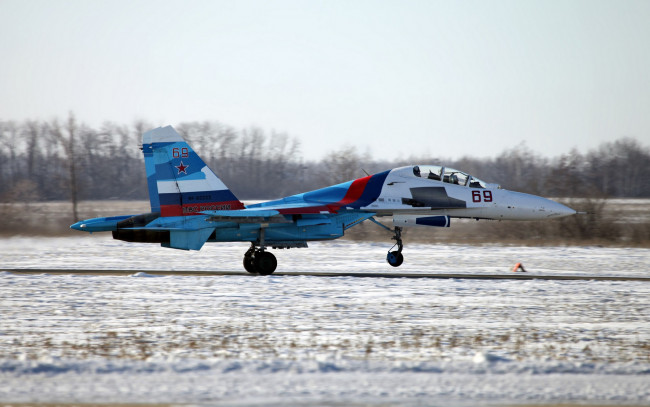 Обои картинки фото авиация, боевые самолёты, самолет, военные, ввс, россии, су30, соколы