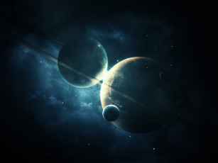 Картинка космос арт планеты звезды