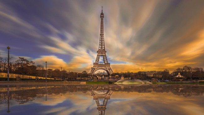 Обои картинки фото города, париж , франция, башня, панорама