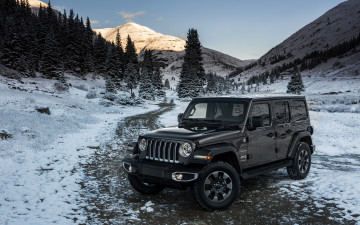 Картинка 2018+jeep+wrangler+sahara автомобили jeep зима внедорожник снег 2018 wrangler sahara серый вранглер природа джип американские
