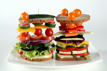 Картинка еда бутерброды +гамбургеры +канапе овощные перец баклажаны кабачки черри помидоры