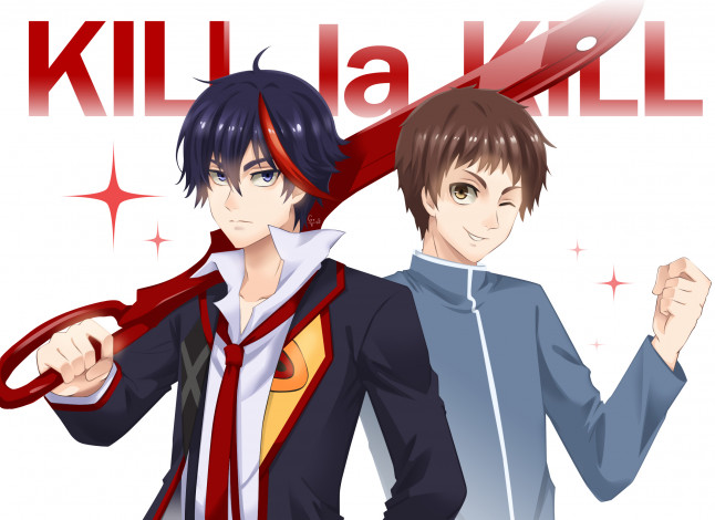 Обои картинки фото аниме, kill la kill, парни
