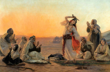 обоя otto pilny - арабские ночи, рисованное, otto pilny, танец, люди