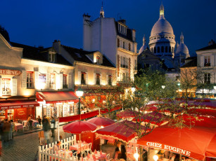 Картинка place du tertre paris france города париж франция