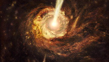 Картинка космос Черные дыры блазар квазар лацертид сверхмассивная чёрныя дыра
