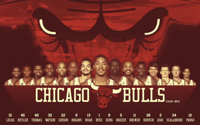 Обои картинки фото chicago, bulls, 2010, 11, спорт, nba, 2010-11, клуб, нба