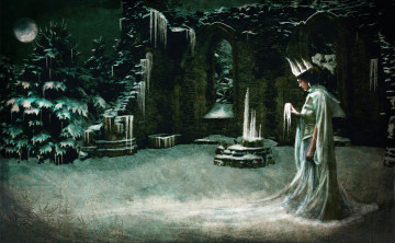 Картинка фэнтези маги +волшебники +чародеи сосульки зима снег