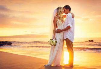Картинка разное мужчина+женщина свадьба пара мальчик закат поцелуи счастлив невеста пляж море любовь девочка