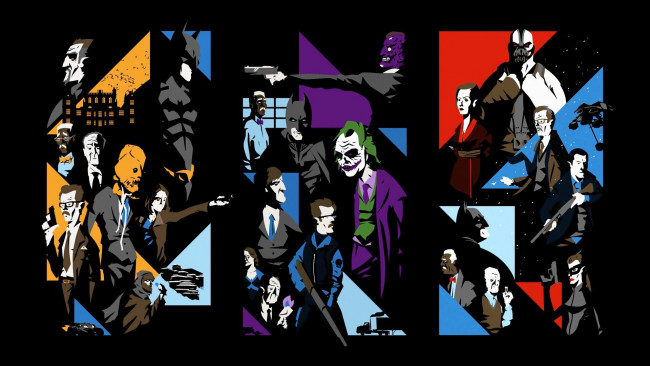 Обои картинки фото рисованное, комиксы, персонажи, the, dark, knight, rises, коллаж, batman, begins
