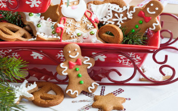 обоя праздничные, угощения, xmas, christmas, новый, год, рождество, merry, gingerbread, сладкое, глазурь, выпечка, печенье, cookies, decoration