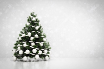 обоя праздничные, 3д графика , новый год, christmas, рождество, новый, год, елка, украшения, шары