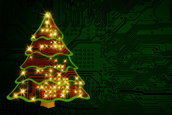 Картинка праздничные векторная+графика+ новый+год новый год фон электроника плата наряд елка