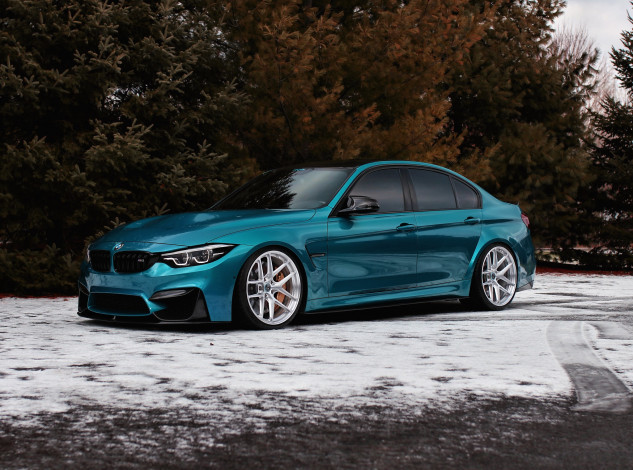 Обои картинки фото автомобили, bmw, blue, winter, snow, f80