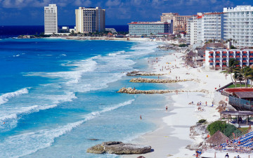 Картинка cancun shoreline mexico города пейзажи