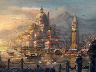 Картинка рисованные города