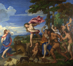 обоя titian, bacchus, and, ariadne, рисованные, tiziano, vecellio