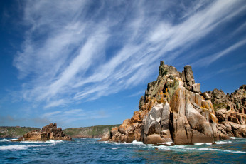 Картинка природа побережье море облака волны скалы берег