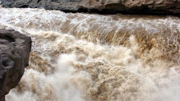 Картинка природа водопады yellow china waterfall hukou river
