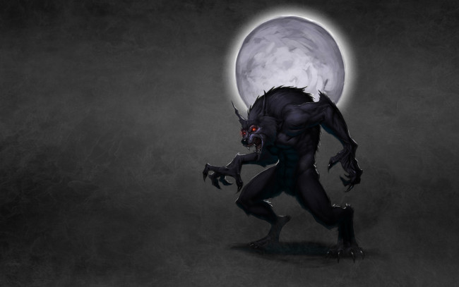 Обои картинки фото оборотень, фэнтези, существа, волк, луна, werewolf