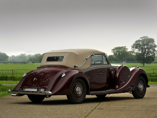 Обои картинки фото автомобили, классика, drophead, rapide, v12, lagonda, 1938г, coupe