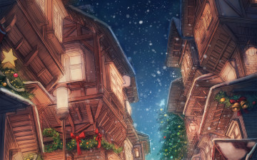 Картинка original аниме зима +новый+год +рождество