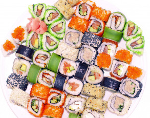 Картинка еда рыба +морепродукты +суши +роллы суши кухня японская ассорти роллы
